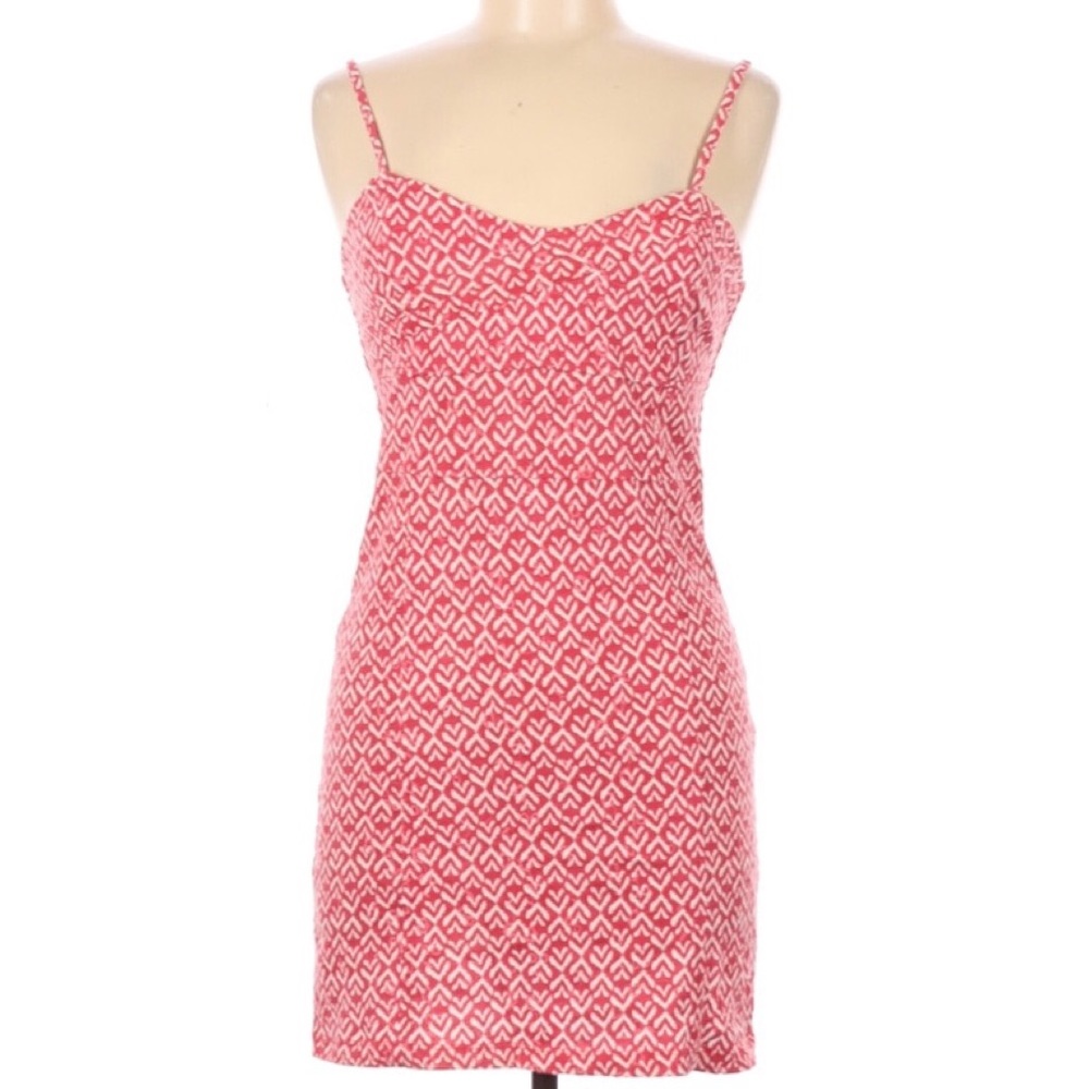 Free People Pink/Red and White Mini Dress